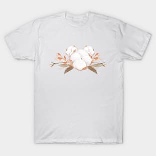 Cotton Bouquet Floral Design T-Shirt